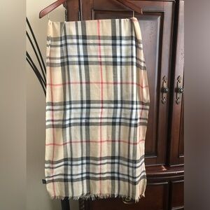 Plaid Beige and Black Women's Scarf